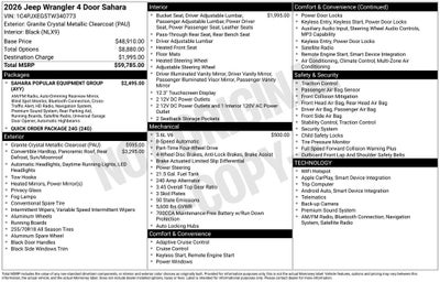 2026 Jeep Wrangler WRANGLER 4-DOOR SAHARA