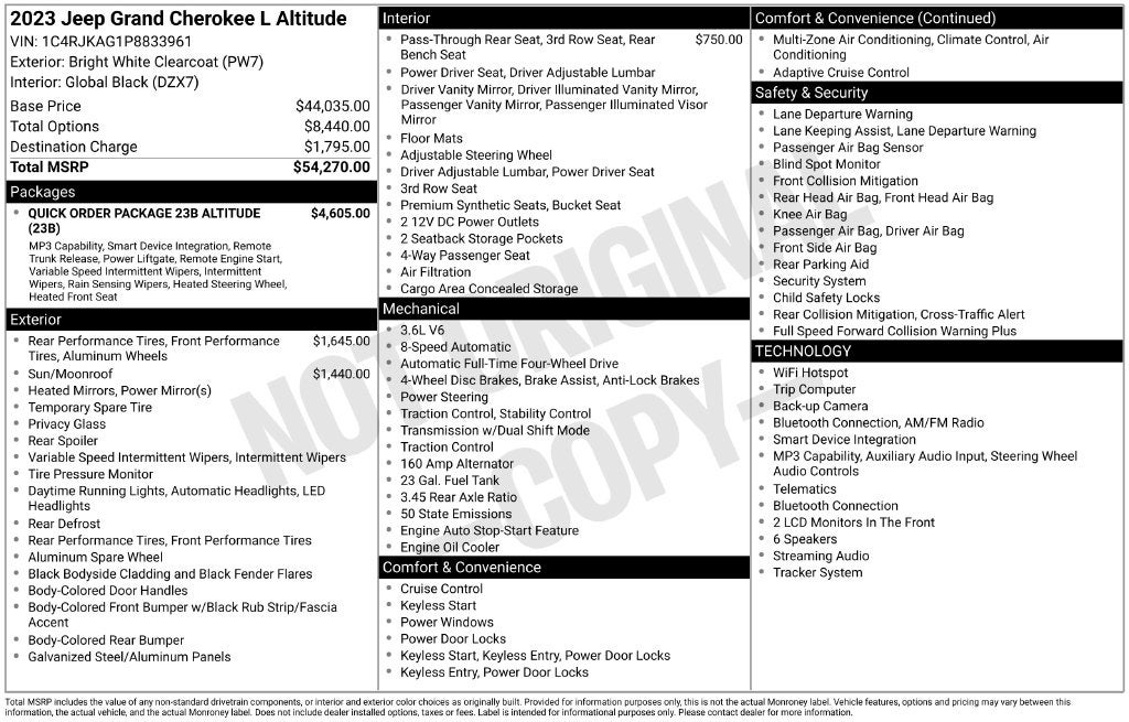 2023 Jeep Grand Cherokee L Altitude 4x4