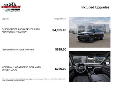 2026 Jeep Grand Cherokee GRAND CHEROKEE L 85TH ANNIVERSARY EDITION 4X4