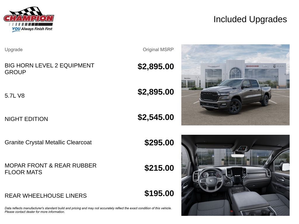 2026 RAM 1500 RAM 1500 BIG HORN CREW CAB 4X4 5'7' BOX