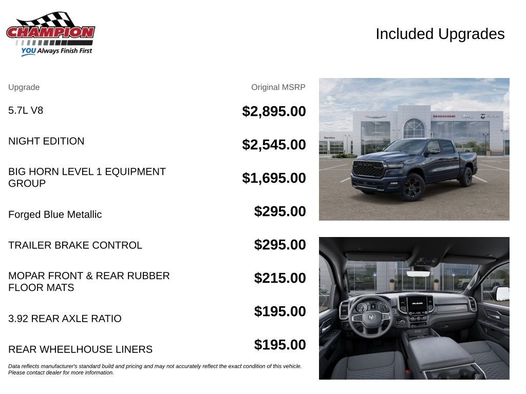 2026 RAM 1500 RAM 1500 BIG HORN CREW CAB 4X4 5'7' BOX