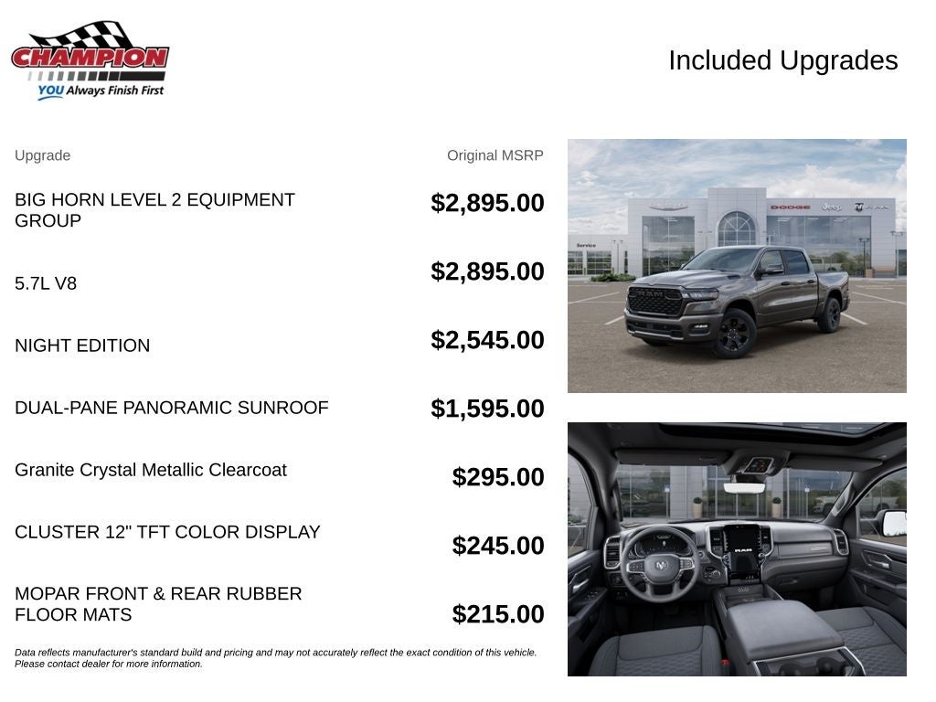 2026 RAM 1500 RAM 1500 BIG HORN CREW CAB 4X4 5'7' BOX
