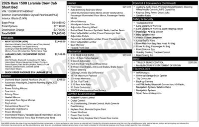 2026 RAM Ram 1500 RAM 1500 LARAMIE CREW CAB 4X4 5'7' BOX