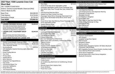 2027 RAM Ram 1500 RAM 1500 LARAMIE CREW CAB 4X4 5'7' BOX