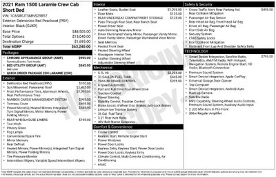 2021 RAM 1500 Laramie Crew Cab 4x4 5'7' Box