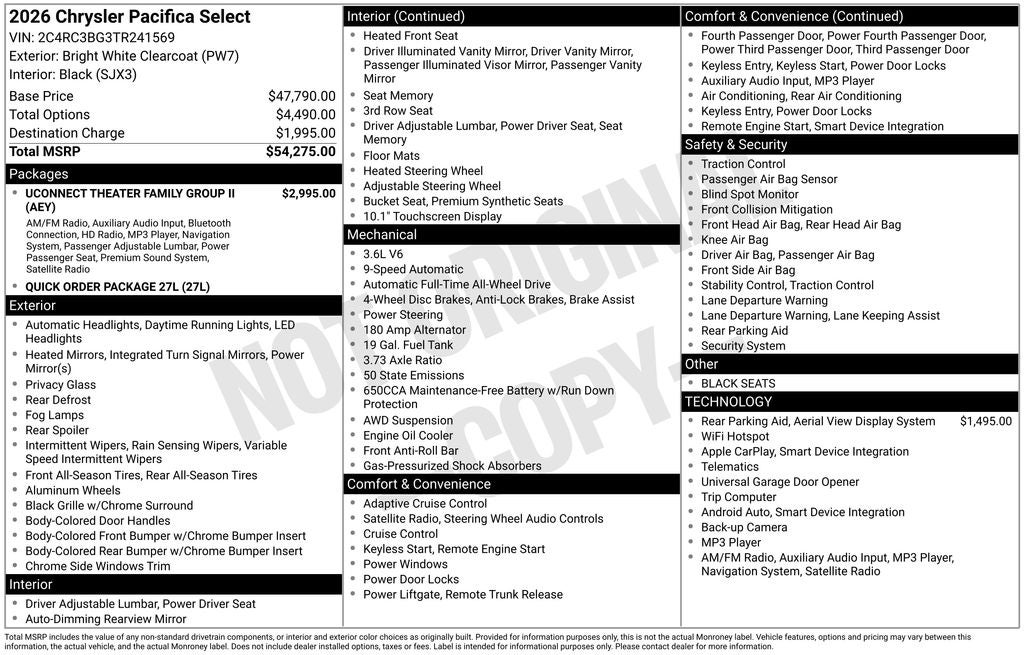 2026 Chrysler Pacifica PACIFICA SELECT AWD