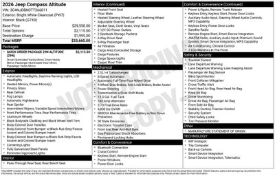 2026 Jeep Compass COMPASS LATITUDE ALTITUDE 4X4