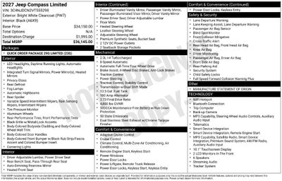 2027 Jeep Compass COMPASS LIMITED 4X4