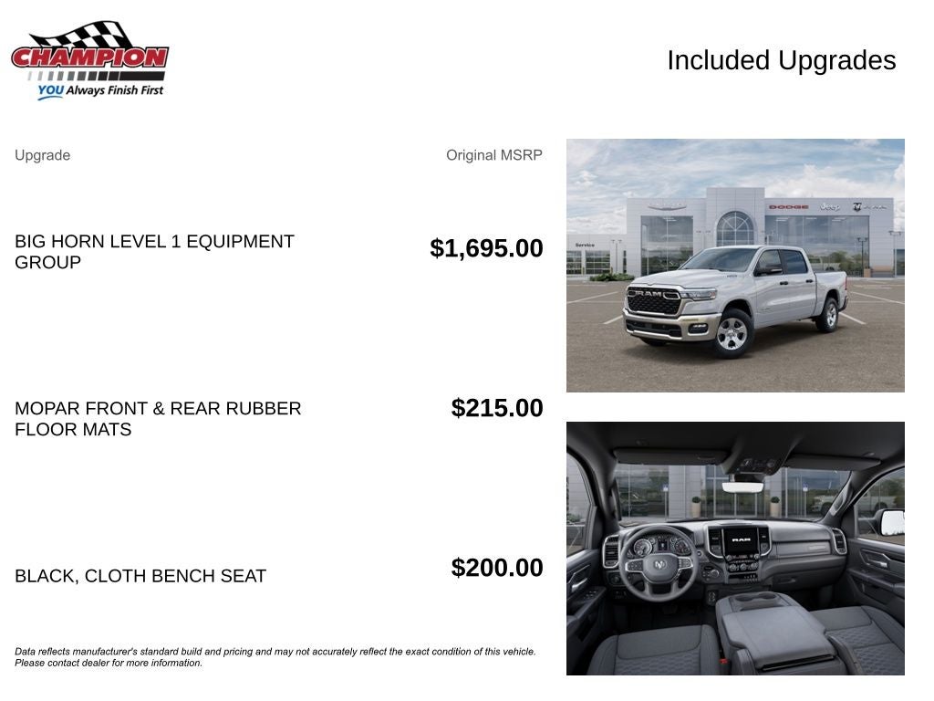 2026 RAM 1500 RAM 1500 BIG HORN CREW CAB 4X4 5'7' BOX