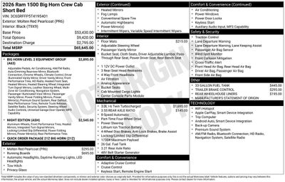 2026 RAM 1500 RAM 1500 BIG HORN CREW CAB 4X4 5'7' BOX