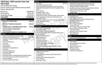 2026 RAM Ram 1500 RAM 1500 LARAMIE CREW CAB 4X4 5'7' BOX