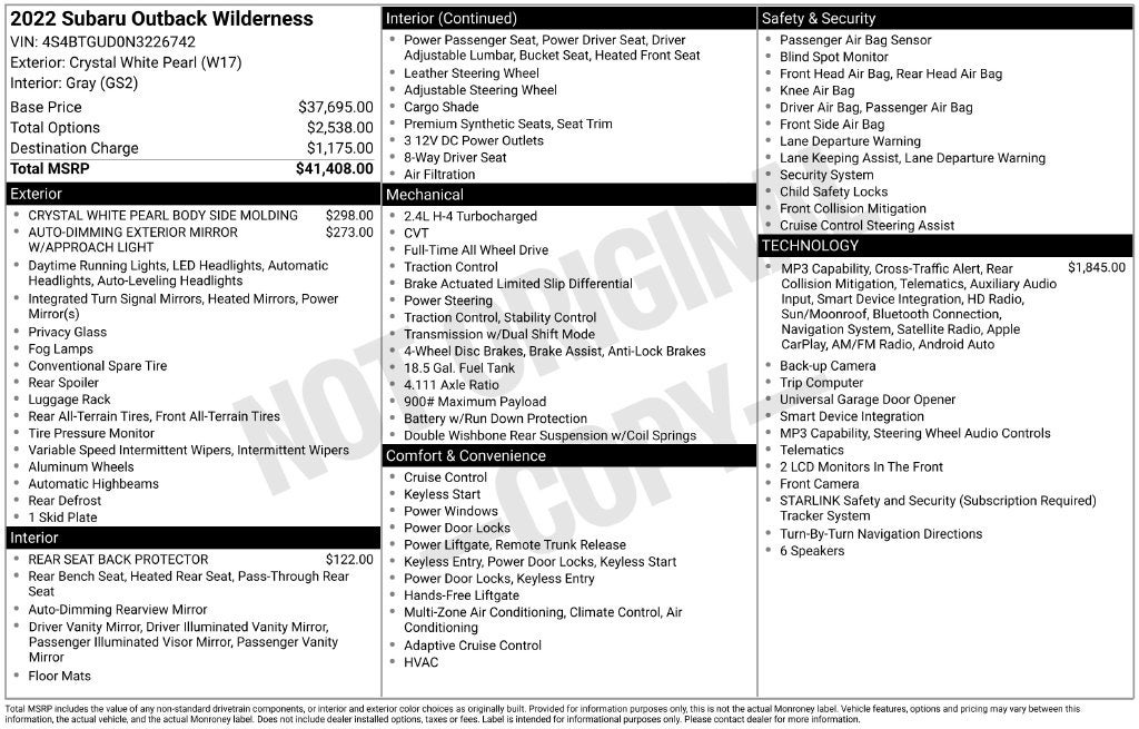 2022 Subaru Outback Wilderness