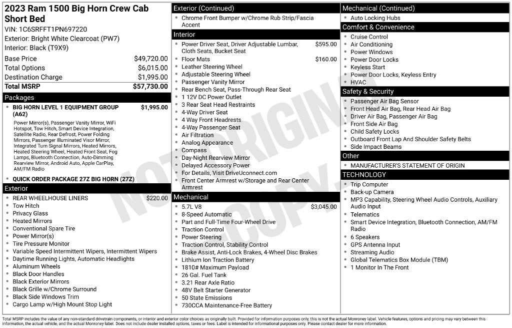 2023 RAM 1500 Big Horn/Lone Star