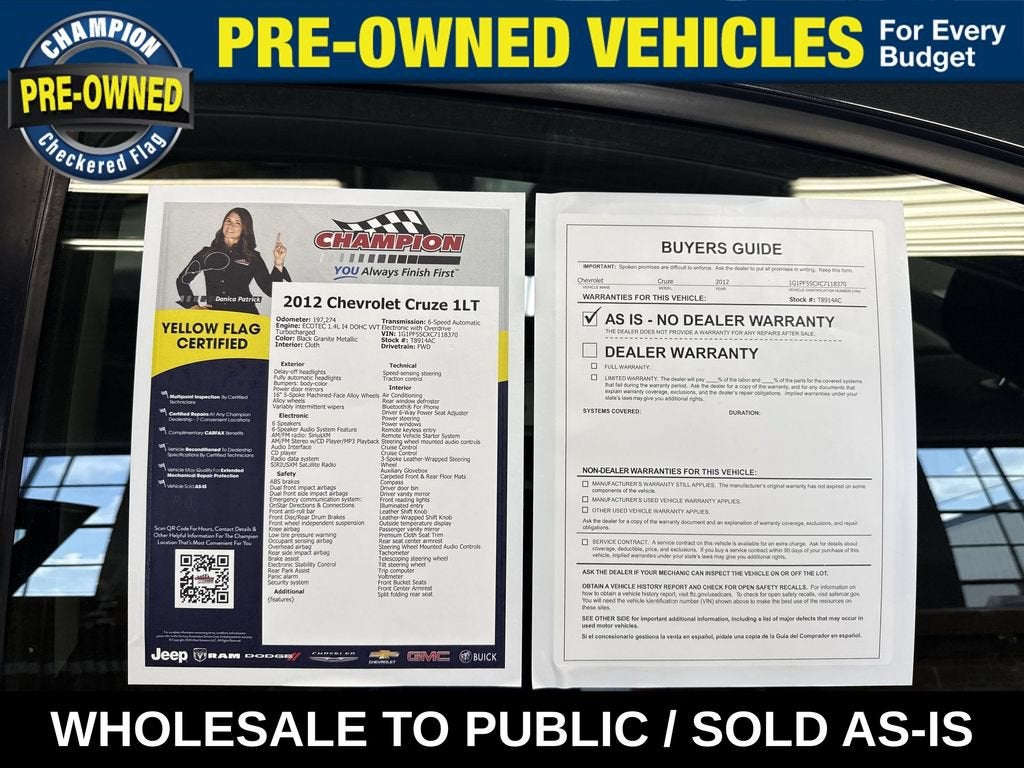 2012 Chevrolet Cruze LT w/1LT