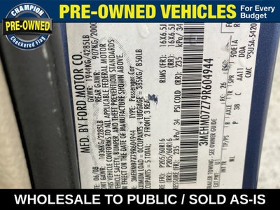 2009 Mercury Milan 4DR SDN FWD