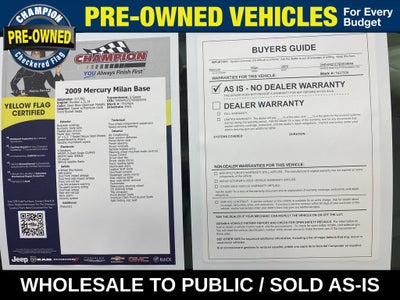 2009 Mercury Milan 4DR SDN FWD